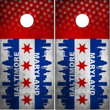 Baltimore Maryland Grunge Flag Cornhole Wrap