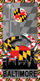 Baltimore Wood Crab Flag UV Direct Print Cornhole Tops