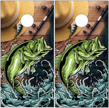 Bass Fishing Wood UV Direct Print Cornhole Tops