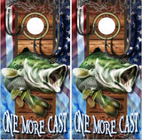 Bass One More Cast Cornhole Wrap