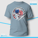 Bass Splash American Flag Unisex T-Shirt
