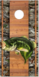 Bass Wood Planks Camo Cornhole Wrap