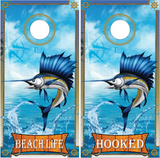 Beach Life Hooked UV Direct Print Cornhole Tops