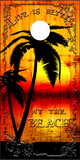 Beach Palm Tree Sunset Cornhole Wrap