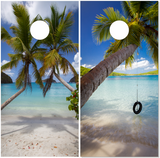 Beach Palm Trees Cornhole Wrap