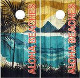 Beach Paradise Aloha Beaches Cornhole Wrap