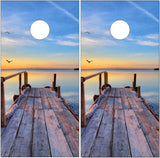 Beach Pier Sunset UV Direct Print Cornhole Tops