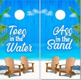 Beach Scene Toes in the Water UV Direct Print Cornhole Tops