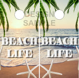 Beach Sunset Cornhole Wrap