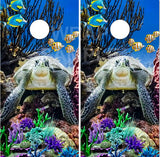 Beach Turtle Water Cornhole Wrap