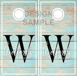 Beach Wood Family Letter UV Direct Print Cornhole Tops
