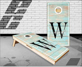Beach Wood Family Letter Cornhole Boards