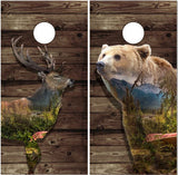 Bear Elk Wilderness Woods Cornhole Wrap