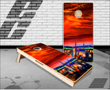 Big Rig Sunset Cornhole Boards