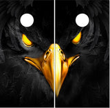 Black Eagle Eyes Cornhole Wrap