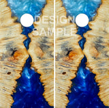 Blue Epoxy Wood UV Direct Print Cornhole Tops