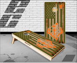 Bow Hunter American Flag Cornhole Boards