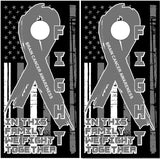 Brain Cancer Awareness Flag Ribbon Cornhole Wrap