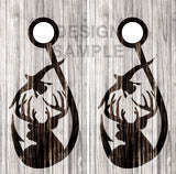 Buck Duck Hook Wood UV Direct Print Cornhole Tops