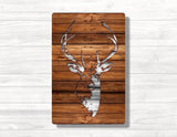 Buck Rustic Wood Wood Print