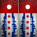 Buffalo New York Grunge Flag UV Direct Print Cornhole Tops