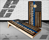 Burnt Blue Line Peace Makers Flag Cornhole Boards