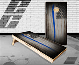 Burnt Thin Blue Line Cornhole Boards