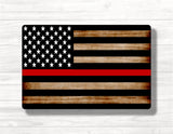 Burnt Thin Red Line Wood Print