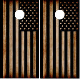 Burnt Wood Flag UV Direct Print Cornhole Tops