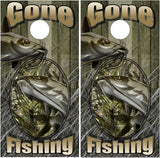 Catfish Gone Fishing Cornhole Wrap