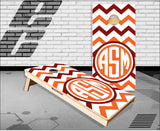 Chevron Monogram Cornhole Boards