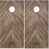 Chevron Wood Cornhole Wrap