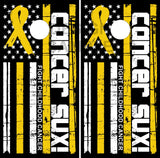Childhood Cancer Gold Ribbon Cornhole Tops