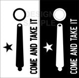 Come and Take It Cannon White Cornhole Wrap