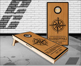 Compass Rose Est Date Cornhole Boards
