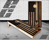 Crane Hook Burnt American Flag Cornhole Boards