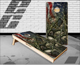Crappie Fish Camo Flag Cornhole Boards