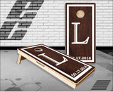Dark Wood Letter Cornhole Boards