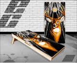 Deer Buck Head Camo Spikes Cornhole Boards