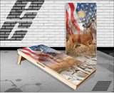 Deer Buck Snow Camo Cornhole Boards