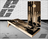 Deer Buck Turkey Wood Flag Cornhole Boards