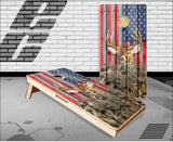 Deer Camo Grass Flag Cornhole Boards