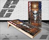 Deer Camo Out There Flag Cornhole Boards