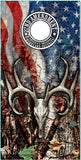 Deer Flag Wood Camo 2 Cornhole Wrap