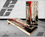 Deer Red Line Flag Cornhole Boards