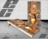 Deer buck Head Wood Plank Camo Cornhole Boards