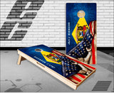 Deleware P Flag pull Cornhole Boards