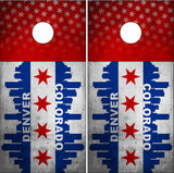 Denver Colorado Grunge Flag Cornhole Wrap