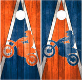 Dirt Bike Triangle Wood UV Direct Print Cornhole Tops