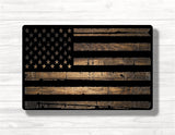 Distressed Burnt Wood Flag Wood Print